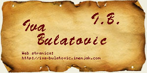 Iva Bulatović vizit kartica